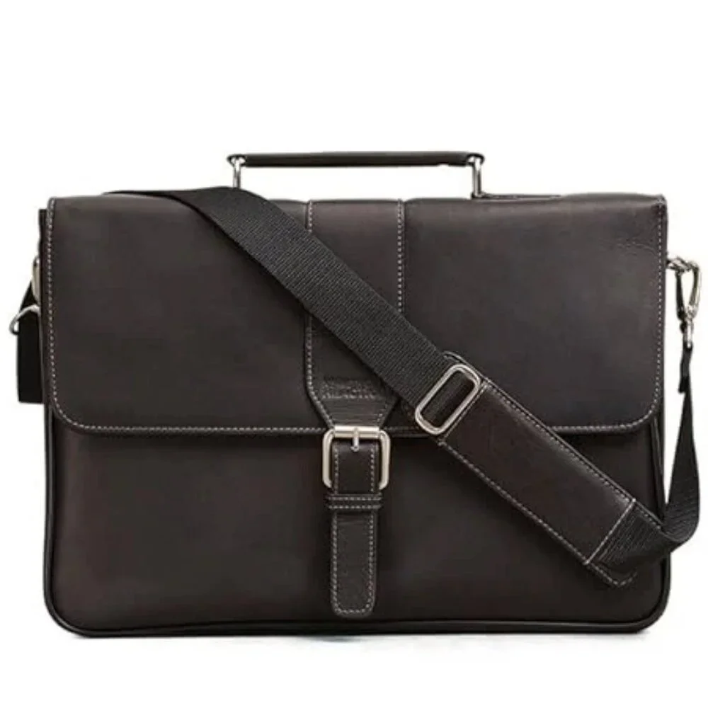 USED Kenneth Cole Reaction Till Death Do Us Port Black Leather Briefcase 525725